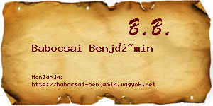 Babocsai Benjámin névjegykártya