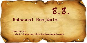 Babocsai Benjámin névjegykártya
